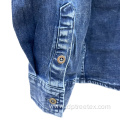 Men's Retro Two Pocket Casual Work Wear Denim Shirt